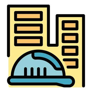 Engineer factory helmet icon vector flat Stock Illustration
