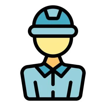 Engineer factory icon vector flat Stock Illustration