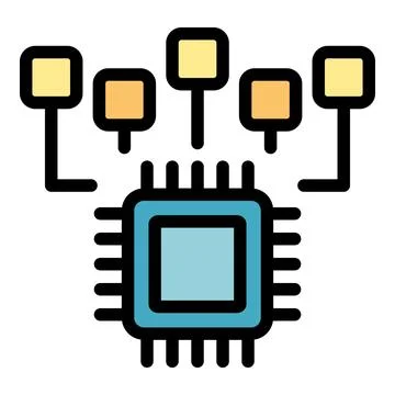 Engineer factory processor icon vector flat Stock Illustration