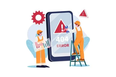 Engineer fixing error Stock Illustration