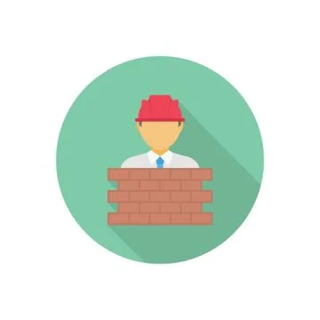 Engineer flat color icon Stock Illustration