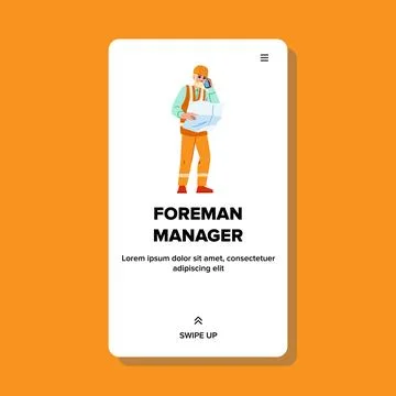 Engineer foreman manager vector Stock Illustration