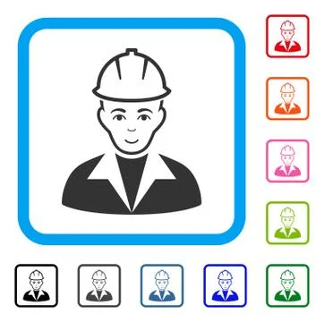 Engineer Framed Happiness Icon Illustrazione stock