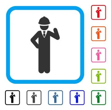 Engineer Framed Icon Stock Illustration