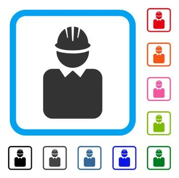 Engineer Framed Icon Stock Illustration