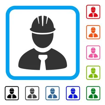 Engineer Framed Icon Stock Illustration