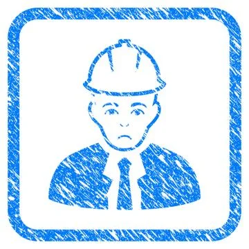 Engineer Framed Stamp 스톡 일러스트