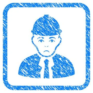 Engineer Framed Stamp 스톡 일러스트