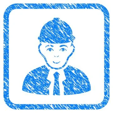 Engineer Framed Stamp 스톡 일러스트