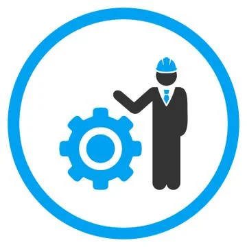 Engineer With Gear Icon Illustrazione stock