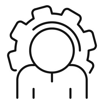 Engineer gear system icon, outline style 스톡 일러스트