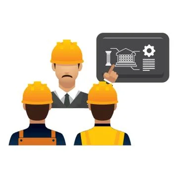 Engineer Giving Presentation 스톡 일러스트