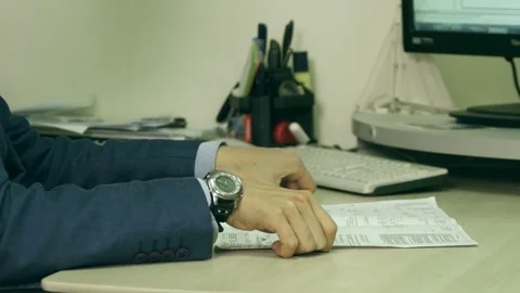 An engineer is giving proven schemes to an office manager Stock Footage 73783958