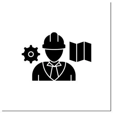 Engineer glyph icon Stock Illustration