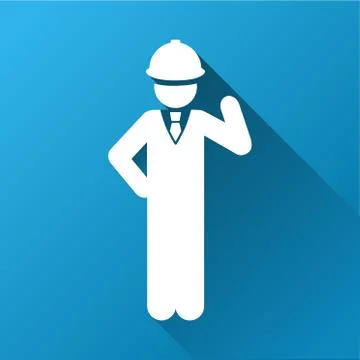 Engineer Gradient Square Icon Stock Illustration