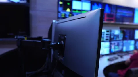 Engineer group looking to work in the electrical control room  Stock Footage 123055317