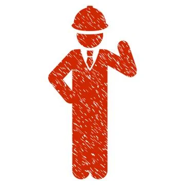Engineer Grunge Icon Illustrazione stock