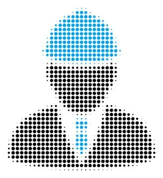 Engineer Halftone Icon 스톡 일러스트