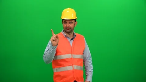 Engineer Hand Gestures Warning To Stop Stock Footage 88652922