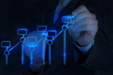 Engineer hand working with a touch screen interface Stock Illustration