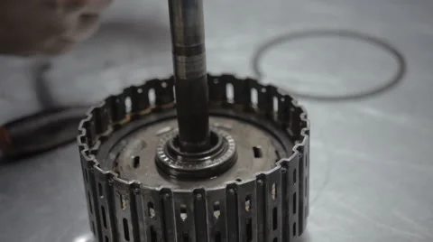 Engineer Hands Fixing Engine Power Transmission Gears Box Stock Footage 62255010