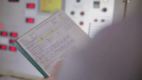 Engineer hands writing information from industrial electronic control board Vídeos de archivo 71290400
