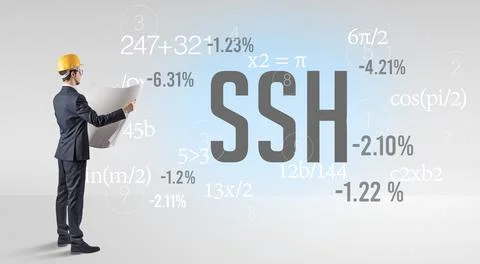 Engineer in hard hat with abbreviation Stock Photos