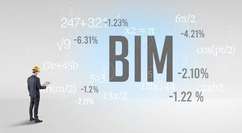 Engineer in hard hat with abbreviation Stock Photos