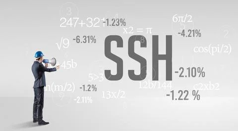 Engineer in hard hat with abbreviation Stock Photos