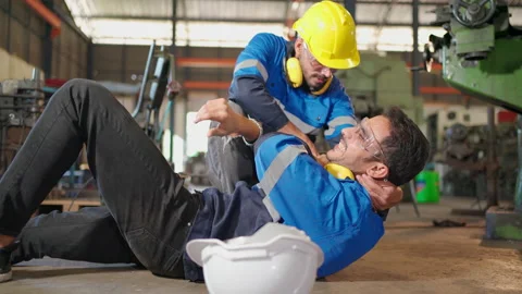 Engineer have accident in plant Stock Footage 171073137
