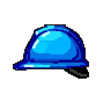 Engineer helmet builder game pixel art vector illustration Stockillustratie