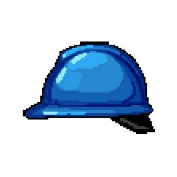 Engineer helmet builder pixel art vector illustration Stockillustratie