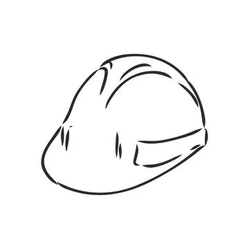 Engineer helmet hand drawn outline doodle icon. Hard hat vector sketch illust Stock Illustration
