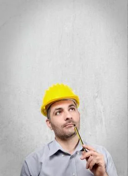 Engineer with a helmet on his head 写真素材