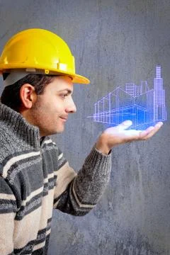 Engineer with a helmet on his head 写真素材