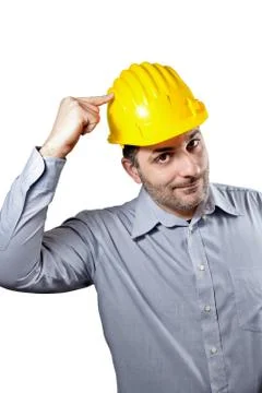 Engineer with a helmet on his head 写真素材