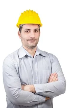 Engineer with a helmet on his head 写真素材