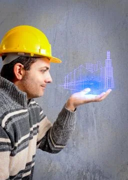 Engineer with a helmet on his head 写真素材