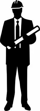 Engineer with Helmet Silhouette Stock Illustration