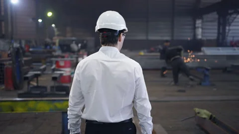 Engineer In Helmets With Tablet Device Stock Footage 237558113