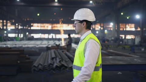 Engineer In Helmets With Tablet Device Stock Footage 237562144