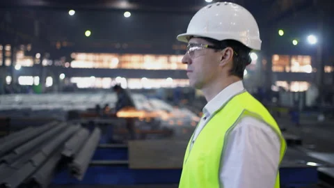 Engineer In Helmets With Tablet Device Stock Footage 237562612