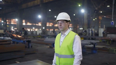 Engineer In Helmets With Tablet Device Stock Footage 240085986