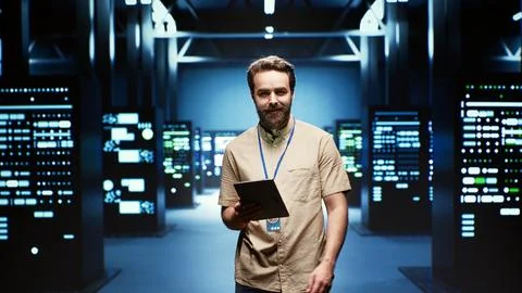 Engineer in high tech facility Foto stock