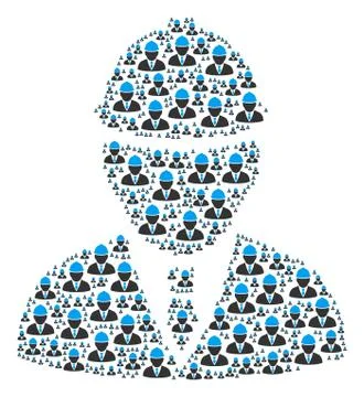 Engineer Icon Collage Stock Illustration