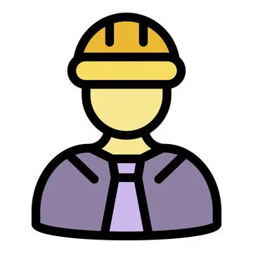 Engineer icon color outline vector Stock Illustration