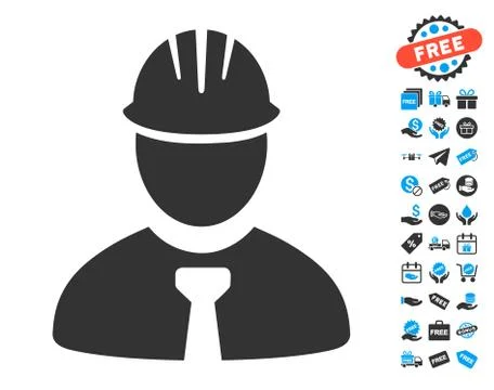 Engineer Icon with Free Bonus Stock Illustration
