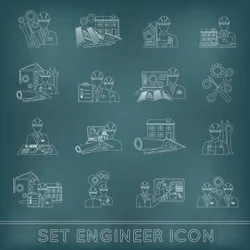Engineer Icon Outline Stock Illustration