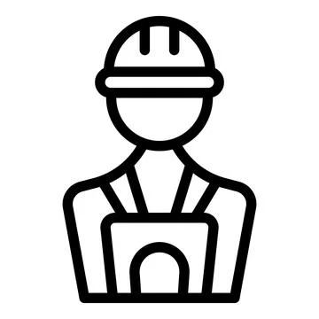 Engineer icon outline vector. Worker process Stock Illustration