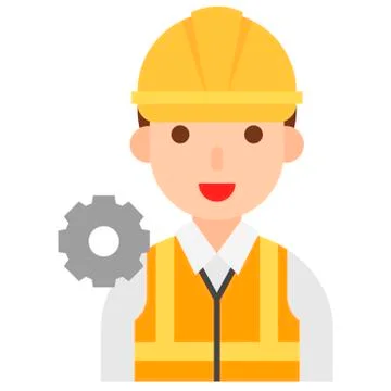 Engineer icon, profession and job vector illustration Stock Illustration